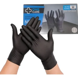 Guantes De Nitrilo 100 unid -talle m color negro