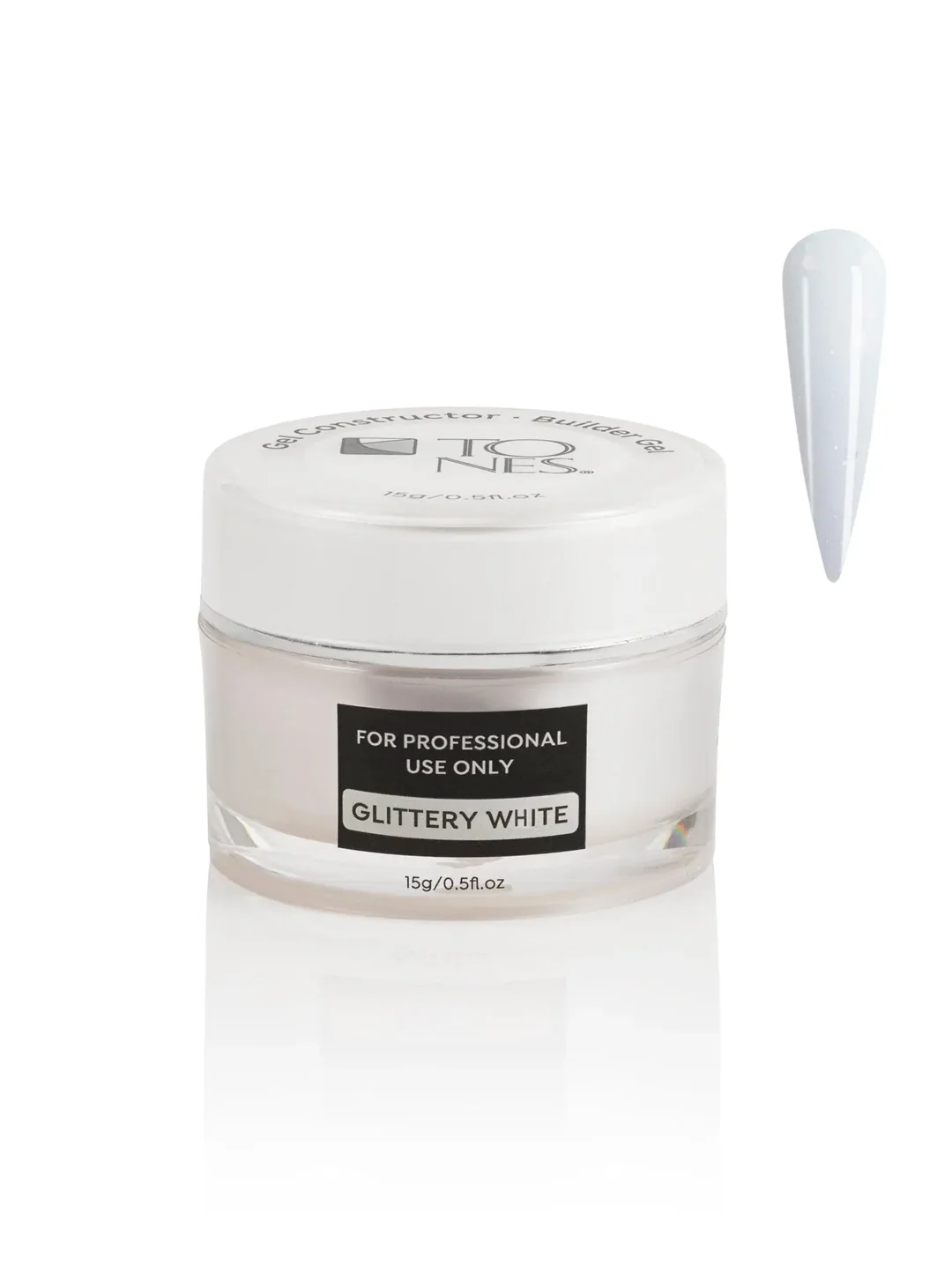 Builder Gel: Glittery White – 0.5 fl oz / 15 mL