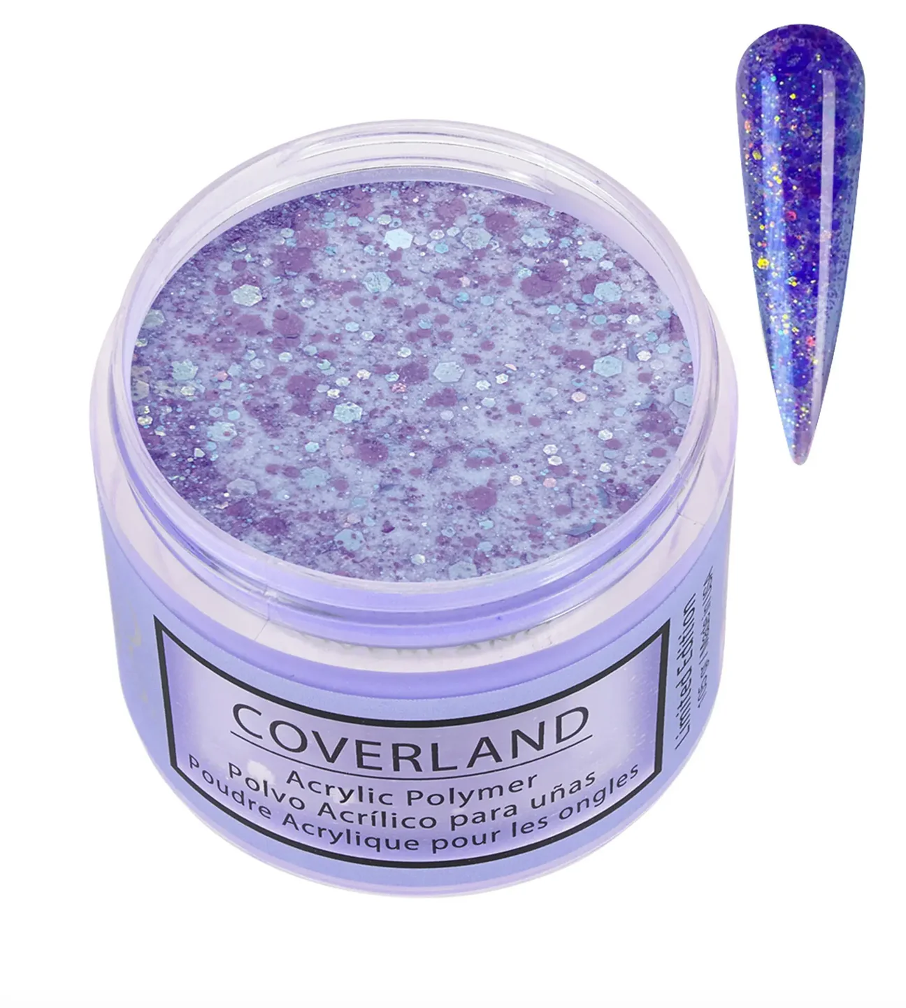 Coverland Acrylic Powder 1.5 oz “Amethyst Stars” Purple – Limited Edition
